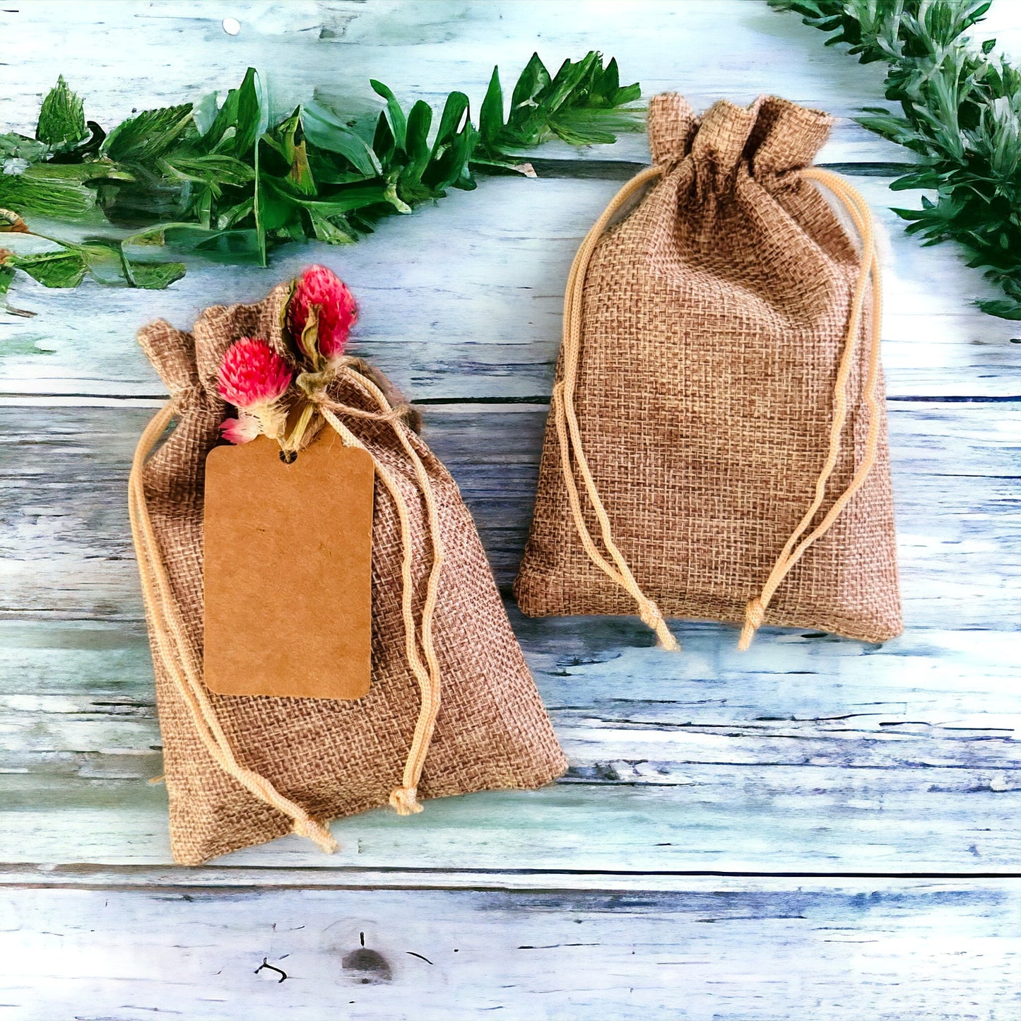 Burlap Gift Bags with Drawstring